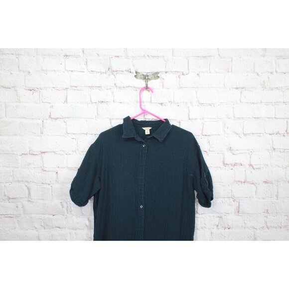 LL Bean Cloud Gauze Cover Up Midi Dress Black Size Medium - Picture 2 of 12